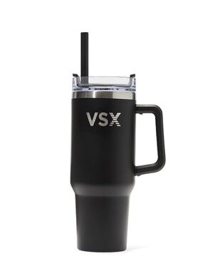 VSX Matte Black Travel Tumbler with Handle and Straw Brand new